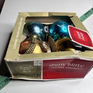 Vintage West Germamy and USA Shiny Brite Large Glass Christmas Ornaments